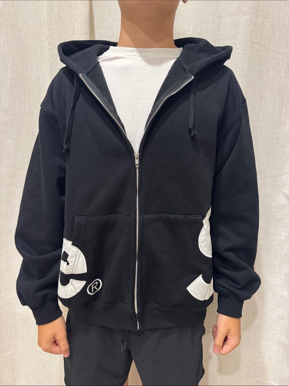 Supreme Big Logo Black Zip-Up Hooded Jacket men’s large - Picture 5 of 8